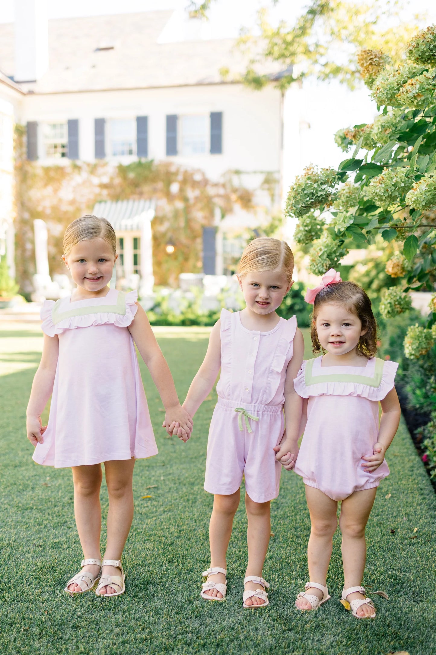 The Proper Peony | Pink with Green Stripe Girl Bubble - Persnickety Shop