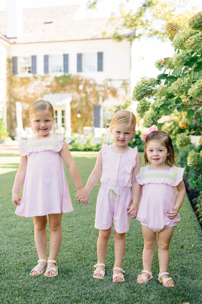 The Proper Peony | Pink with Green Stripe Girl Bubble - Persnickety Shop