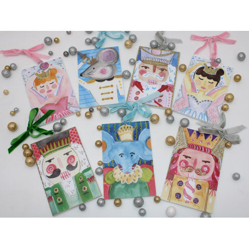 Hand Painted Glitter Nutcracker wooden ornamant 3x5" - Persnickety Shop