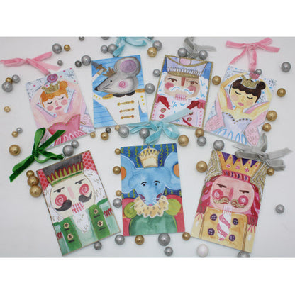 Hand Painted Glitter Nutcracker wooden ornamant 3x5" - Persnickety Shop