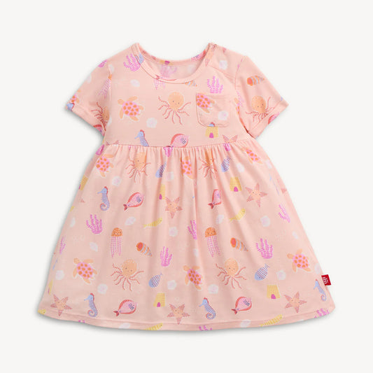 Magnetic Me Deep Chic Pk Modal Magnetic S/S Pocket Baby Dress - Persnickety Shop