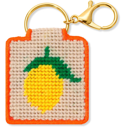 Lucky Feather Needlepoint Keychain