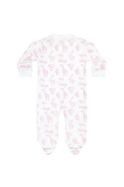 Nellapima Pink Safari Zipper Footie 3-6 Months