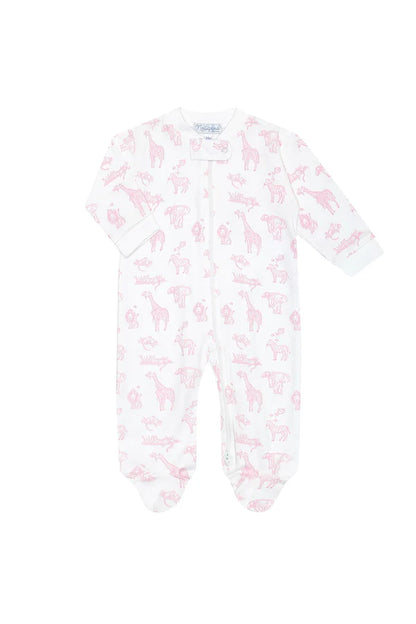 Nellapima Pink Safari Zipper Footie 3-6 Months