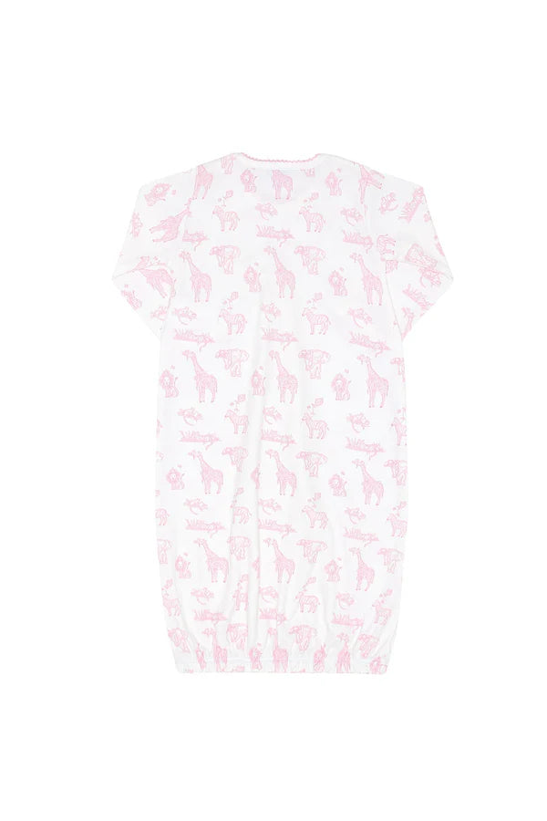 Nellapima Pink Safari Gown - 0-3 Months
