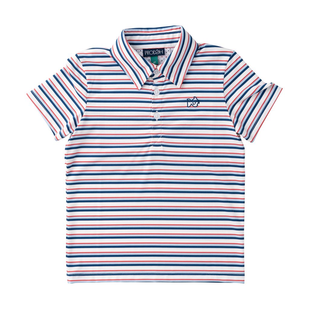 PRE ORDER PRODOH Boys' Short Sleeve Pro Performance Polo Independence Day Stripe - Persnickety Shop
