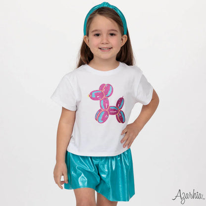 Azarhia Glitter Neon Balloon Dog White Boxy - Persnickety Shop