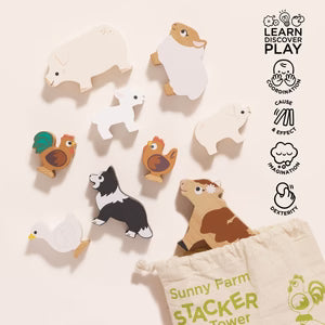 LE TOY VAN Farmyard Stacking Animals & Bag - Persnickety Shop
