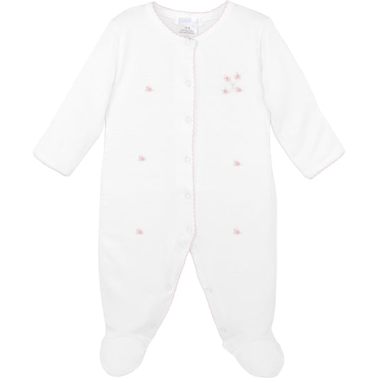Lyda Baby Embroidered Romantic Roses Footie 0-3 Month - Persnickety Shop