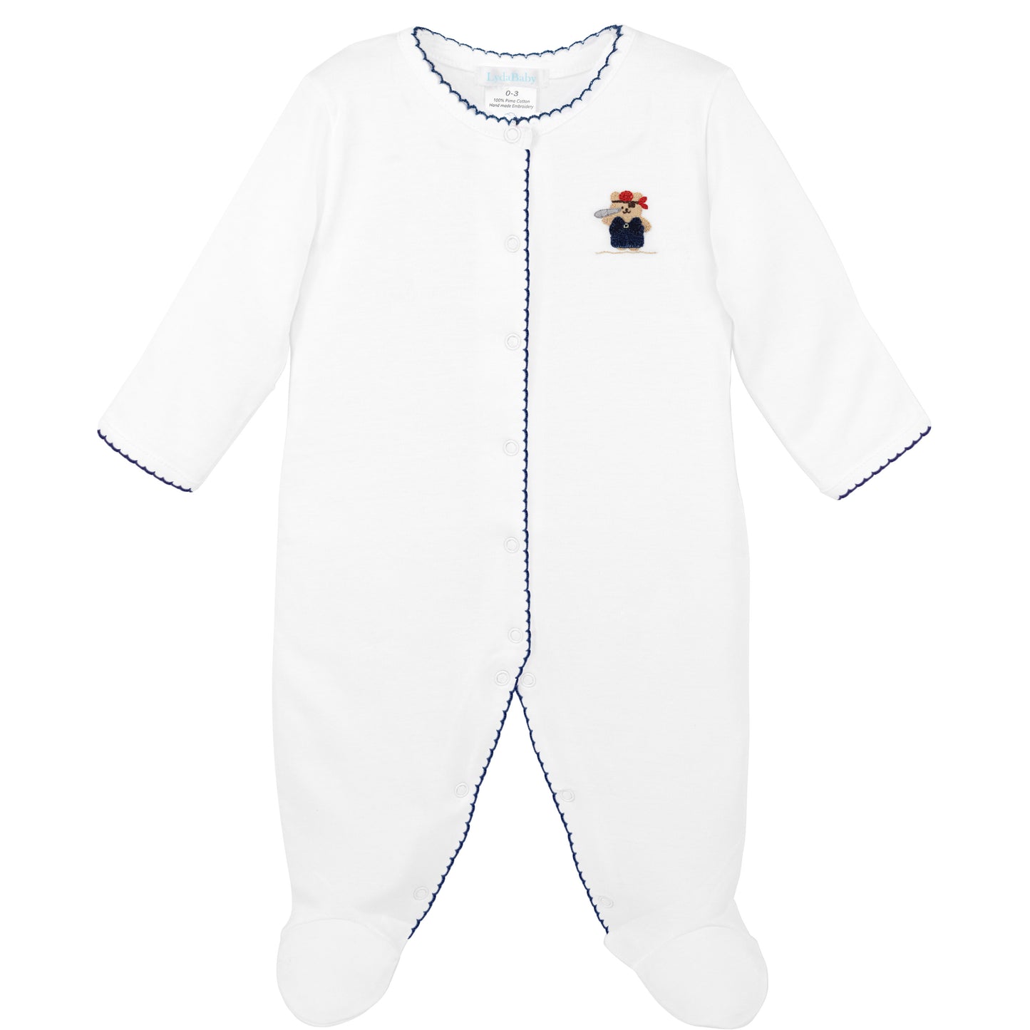 Lyda Baby Embroidered Pirate's Island Footie 0-3 Month - Persnickety Shop