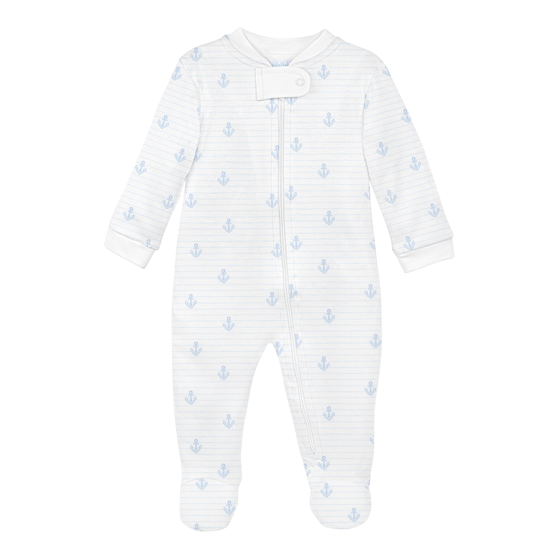 Lyda Baby Anchors & Stripe Footie 0-3 Month - Persnickety Shop