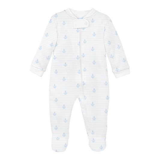 Lyda Baby Anchors & Stripe Footie 0-3 Month - Persnickety Shop