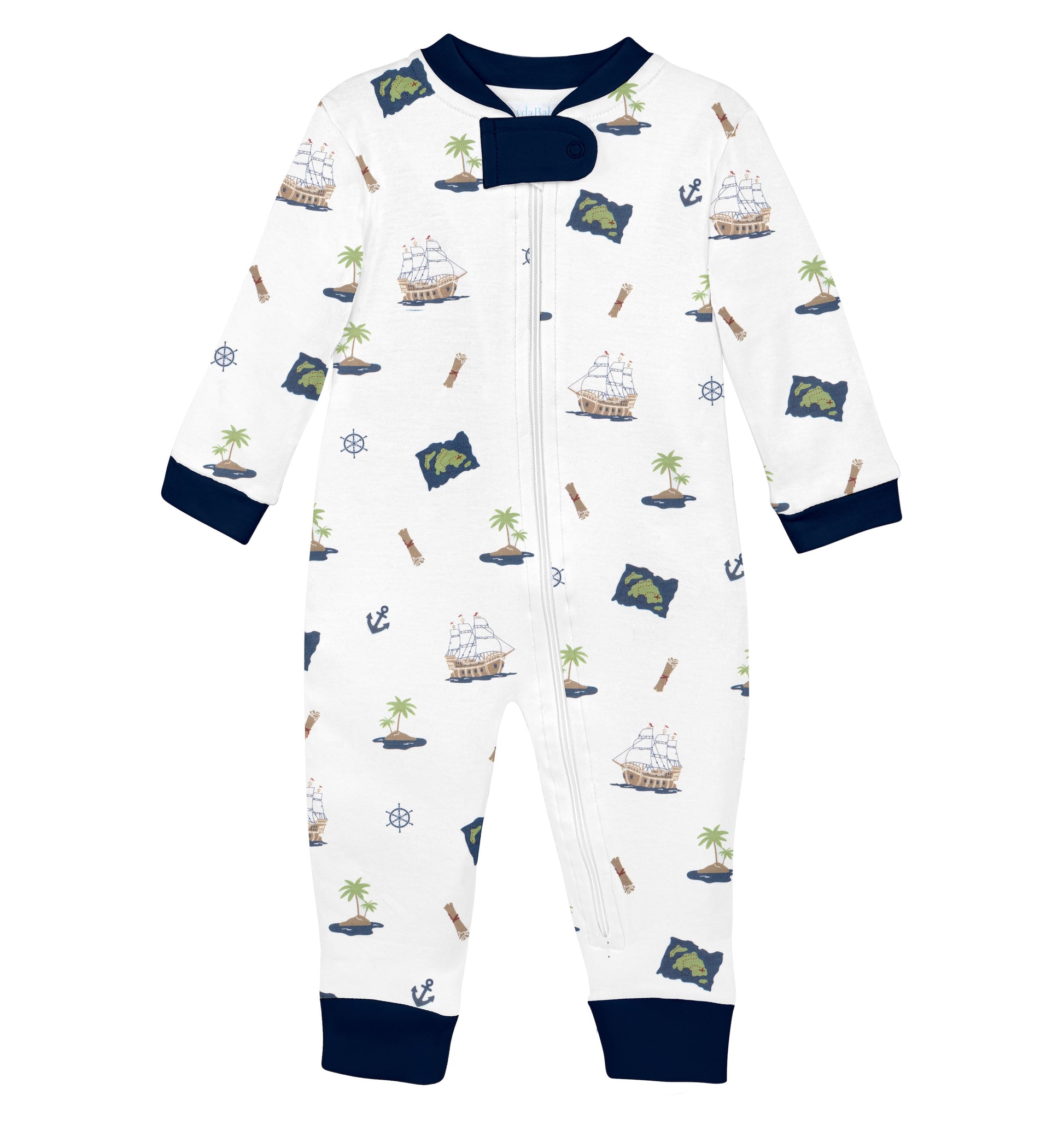 Lyda Baby Zipper Pirate's Island Footie 0-3 Month - Persnickety Shop