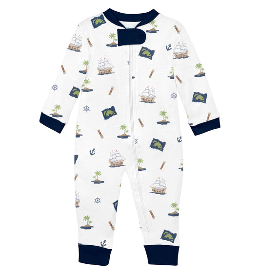 Lyda Baby Zipper Pirate's Island Footie 0-3 Month - Persnickety Shop