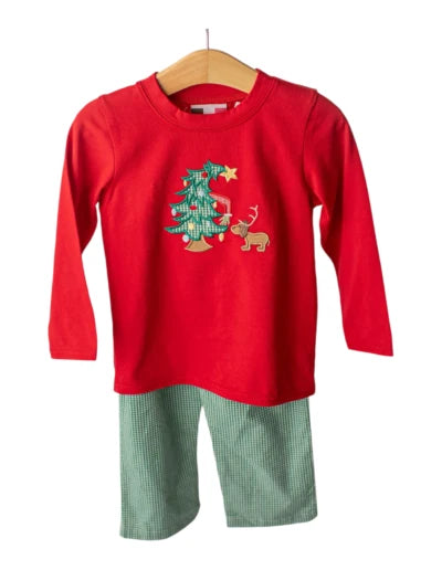 Green and Grumpy Boy Pant Set