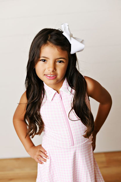 Swoon Pink Gingham Tennis Dress