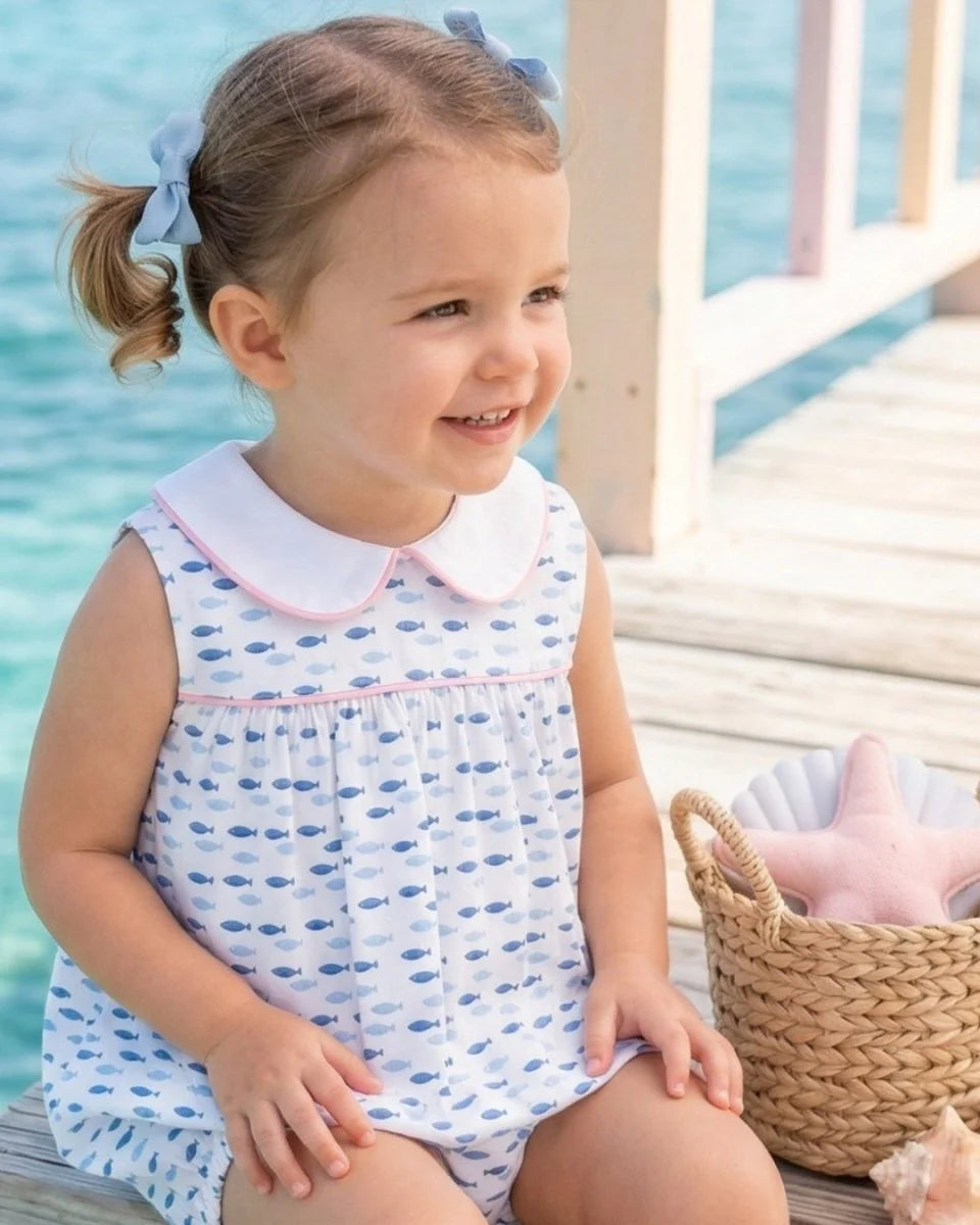 Lullaby Set Charleston Bubble One Fish, Two Fish, Pink - Persnickety Shop