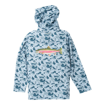 PRODOH Boys' Pro Performance Hoodie T-shirt in Cool Blues Break Point Camo