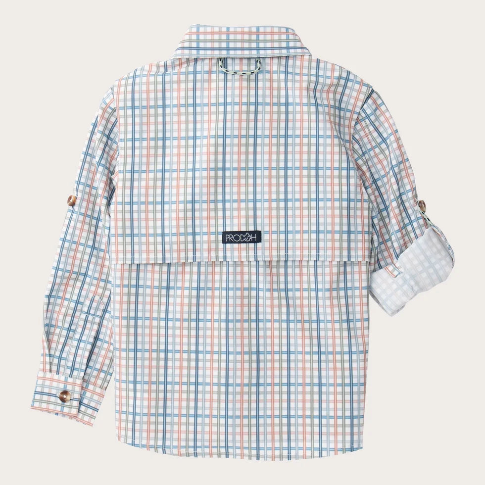 PRODOH Founders Kids Long Sleeve Fishing Shirt in Arona Sullivans Island Plaid