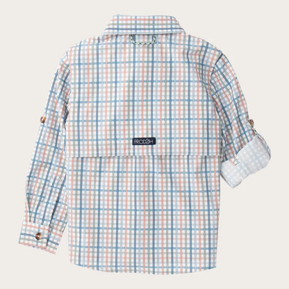 PRODOH Founders Kids Long Sleeve Fishing Shirt in Arona Sullivans Island Plaid