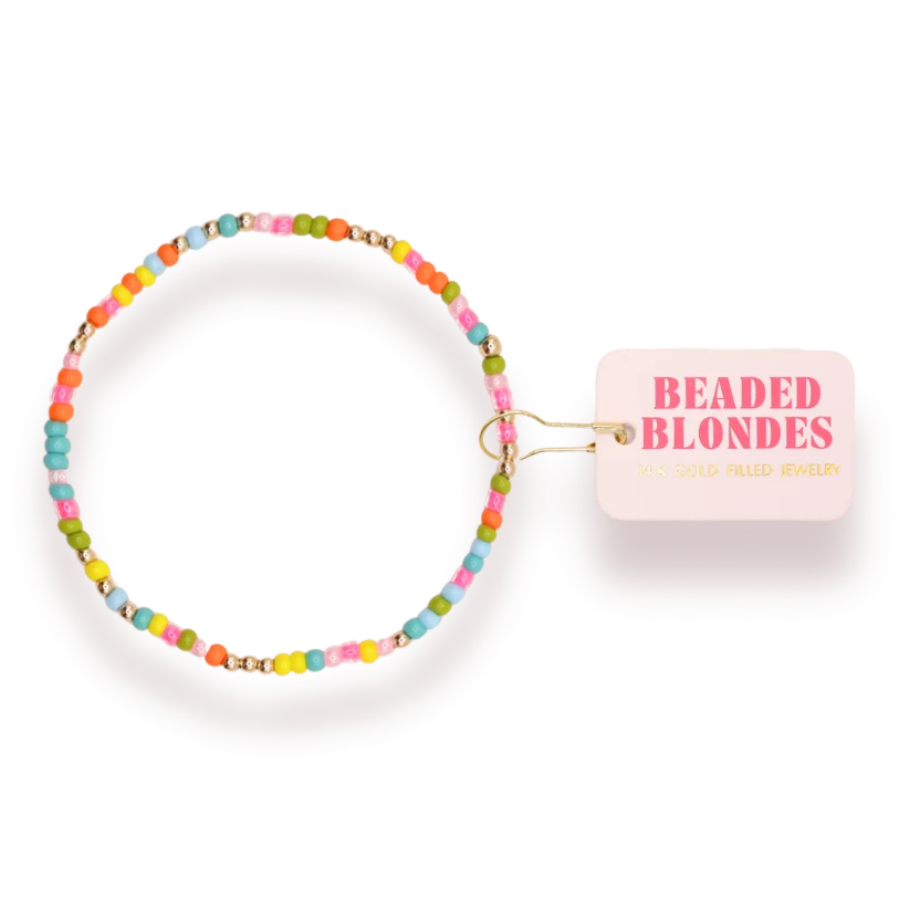Beaded Blondes Rainbow Sprinkle Bracelet 6.75 inch