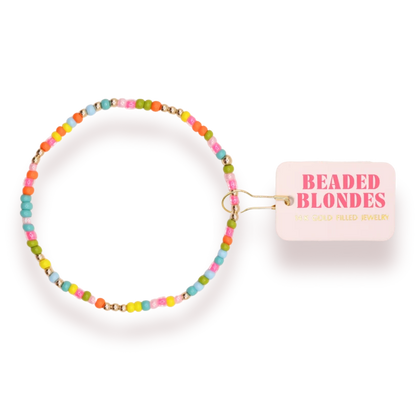 Beaded Blondes Rainbow Sprinkle Bracelet 6.75 inch