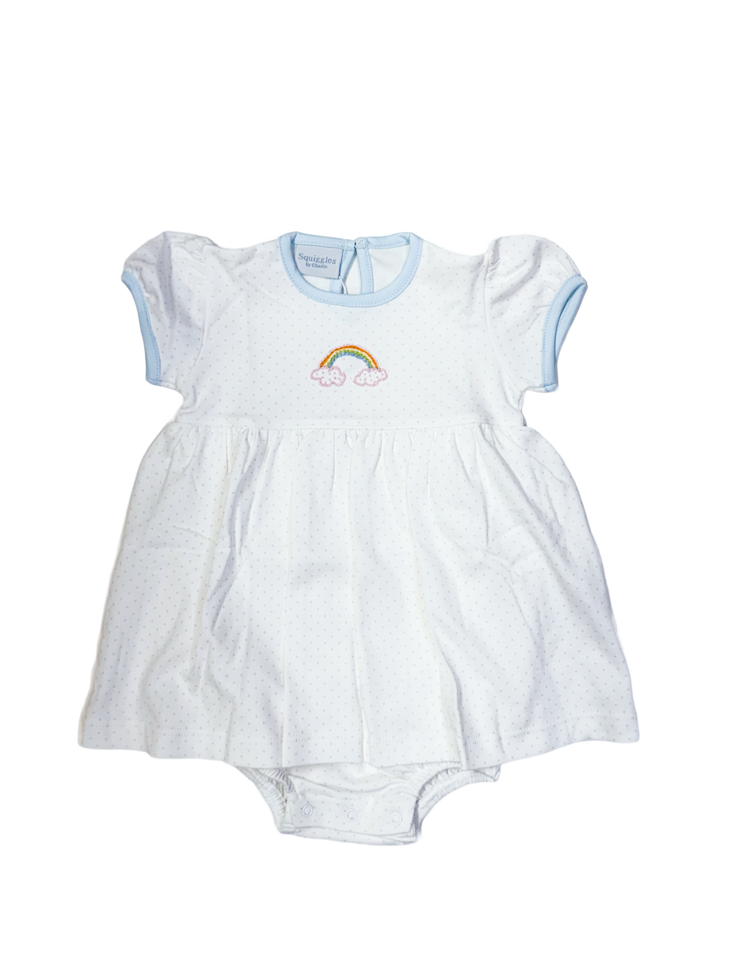 Squiggles Mini Precious Prism Apron Front Romper with Keyhole Back - Persnickety Shop