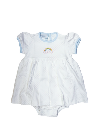 Squiggles Mini Precious Prism Apron Front Romper with Keyhole Back - Persnickety Shop
