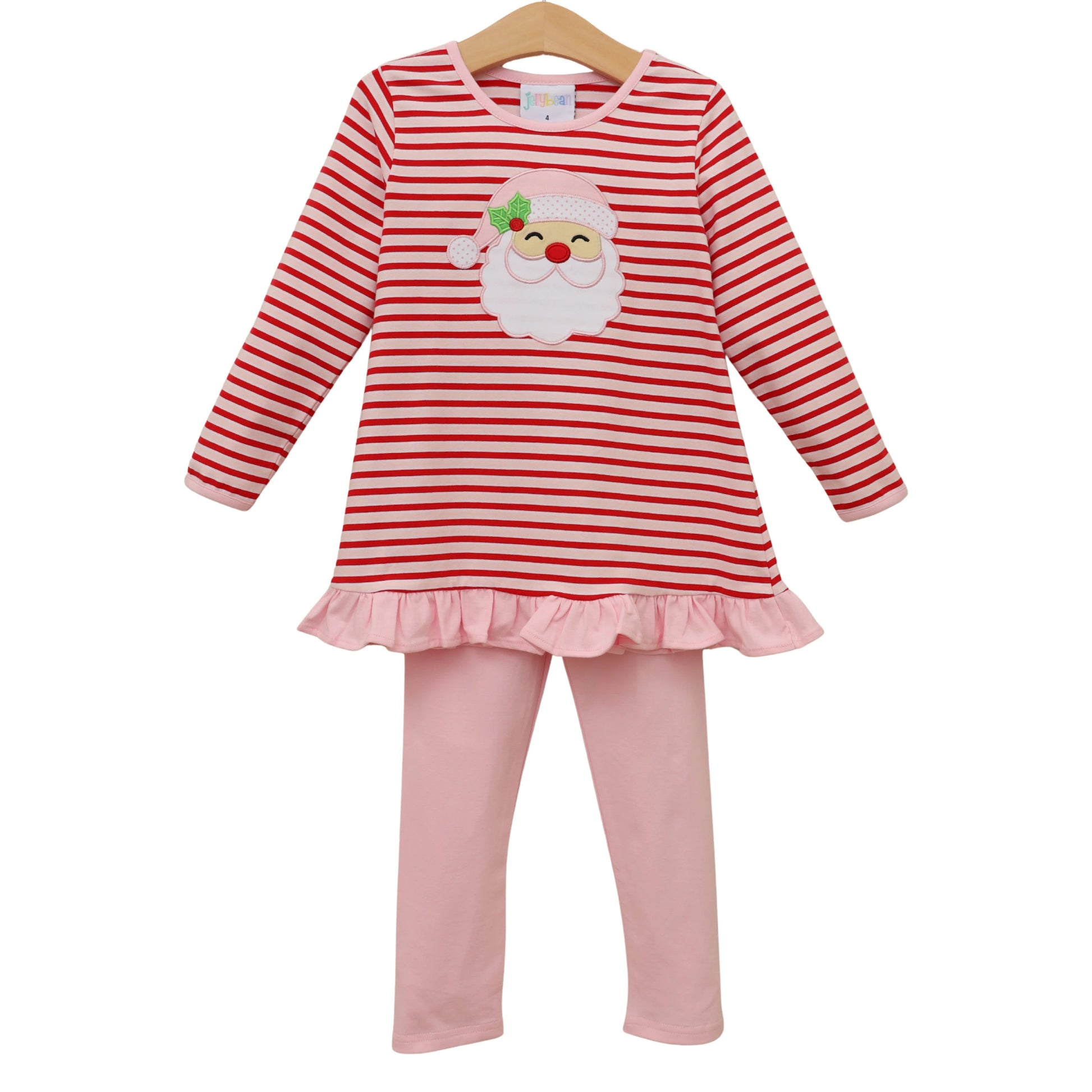 *PRE ORDER* Jolly St. Nick Ruffle Pants Set Jellybean by Smock Candy 3T
