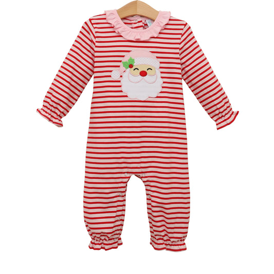 *PRE ORDER* Jolly St. Nick Ruffle Romper Jellybean by Smock Candy