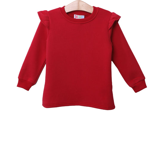 *PRE ORDER* Ruffle Sweatshirt- Red Jellybean by Smock Candy
