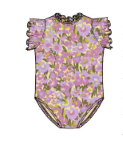 girls jennifer suit - allover sketched floral - Persnickety Shop