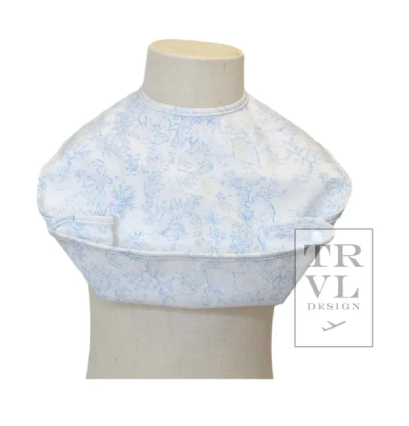 TRVL Best Bib - Bunny Toile Blue