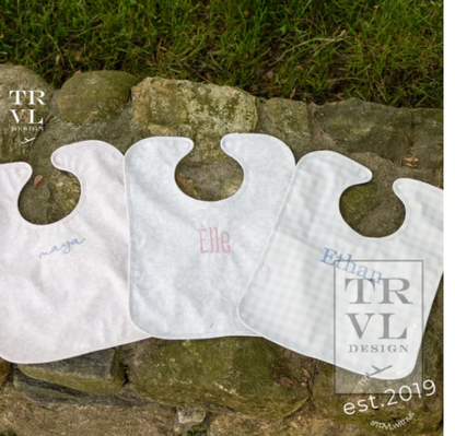TRVL Best Bib - Bunny Toile Blue