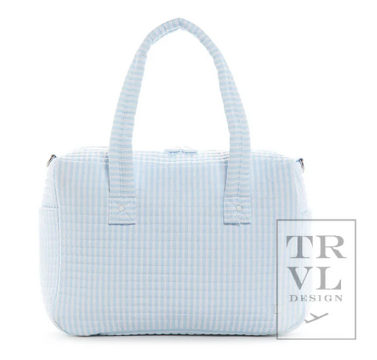 TRVL QUILTED STROLLER BAG - PIMLICO STRIPE BLUE