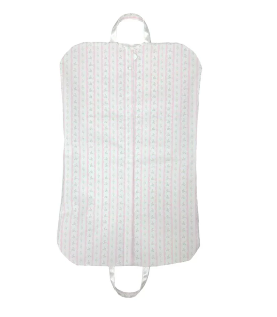 TRVL- Garment Bag - Ribbon Floral Pink
