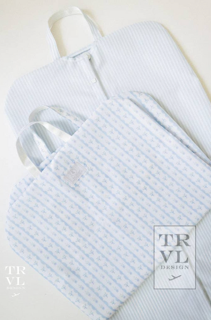 TRVL GARMENT BAG - RIBBON FLORAL BLUE
