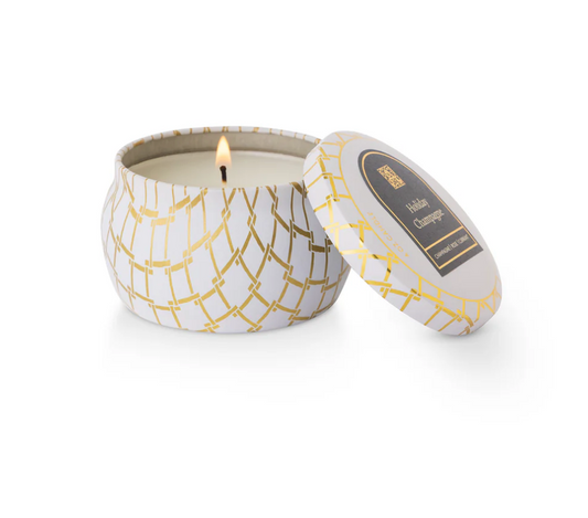Aromatique Holiday Champagne Tin Deco Candle