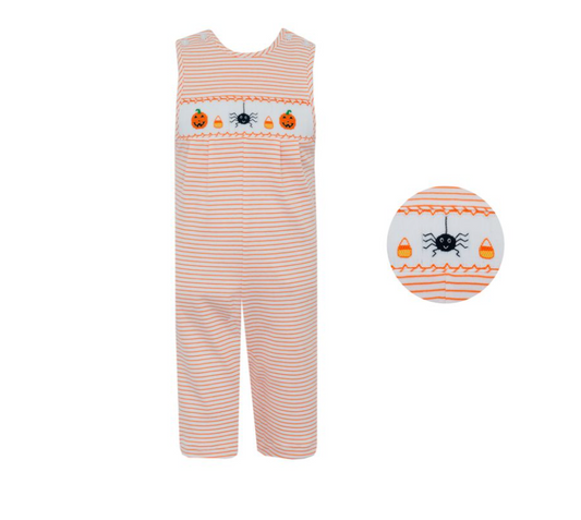 Petit Bebe JACK o' LANTER BOY´S - Orange knit stripe boy's long jon jon