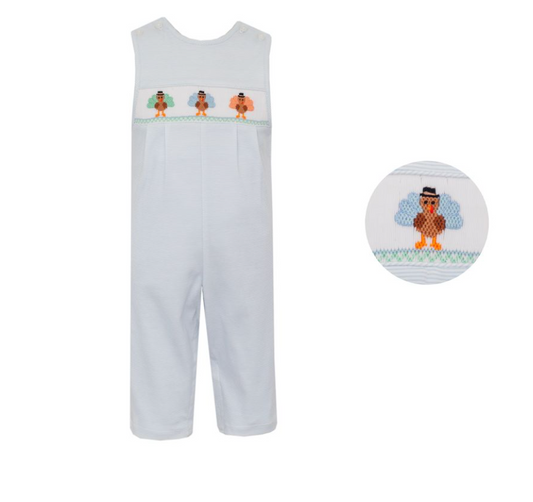 PREORDER Petit Bebe TURKEY BOY´S - Lt.blue knit stripe boy's long jon jon
