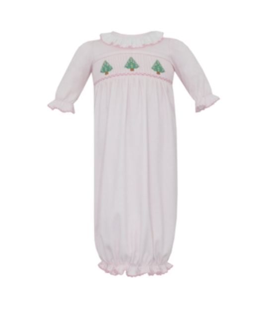 PREORDER Petit Bebe X´mas TREE GIRL´S - Pink check knit girl's sac L/S