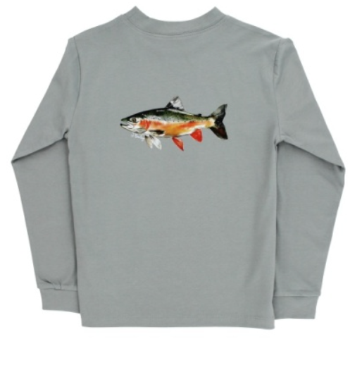 Bailey Boys L/S LOGO TEE-TROUT/LIMESTONE