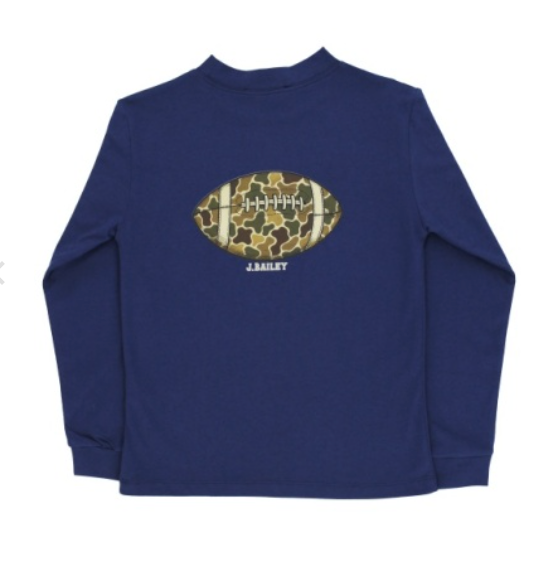 PRE-ORDER Bailey Boys L/S LOGO TEE-FOOTBALL/NAVY