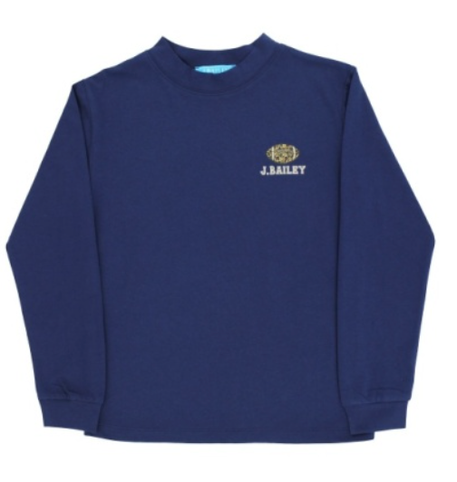 PRE-ORDER Bailey Boys L/S LOGO TEE-FOOTBALL/NAVY