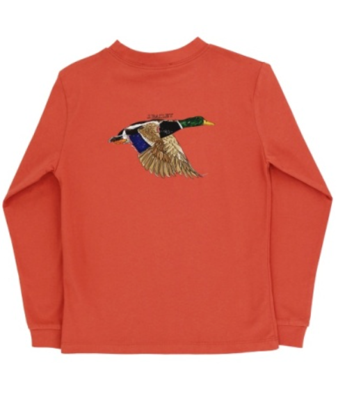 Bailey Boys L/S LOGO TEE-MALLARD/RUST