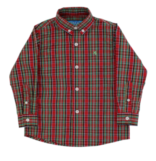 PRE-ORDER Bailey Boys BUTTON DOWN SHIRT-TARTAN