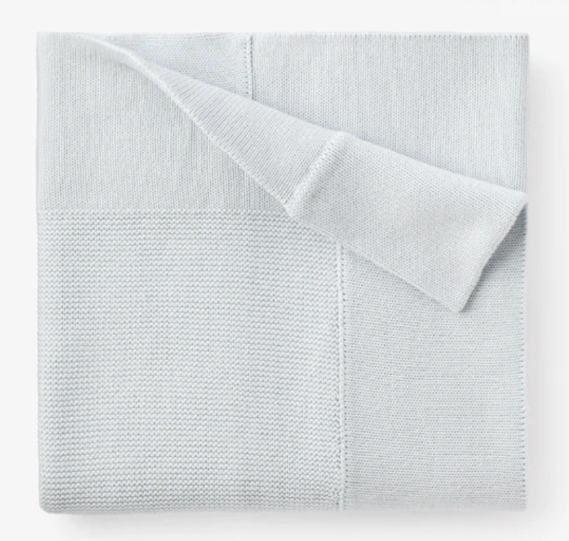 ELEGANT BABY PALE BLUE SOFIA + FINN KNIT BABY BLANKET