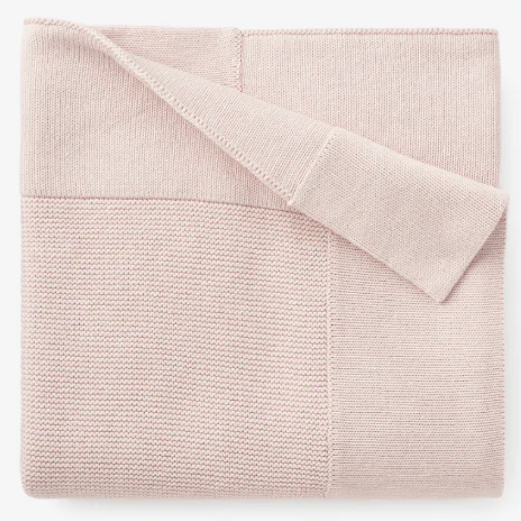 ELEGANT BABY PALE PINK SOFIA + FINN KNIT BABY BLANKET