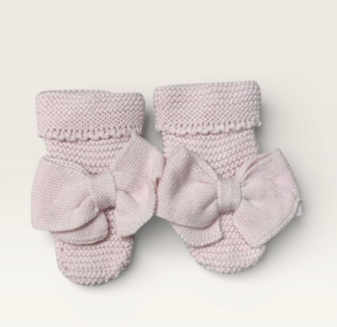 Mi Lucero Fold Over Booties with Bow Pink