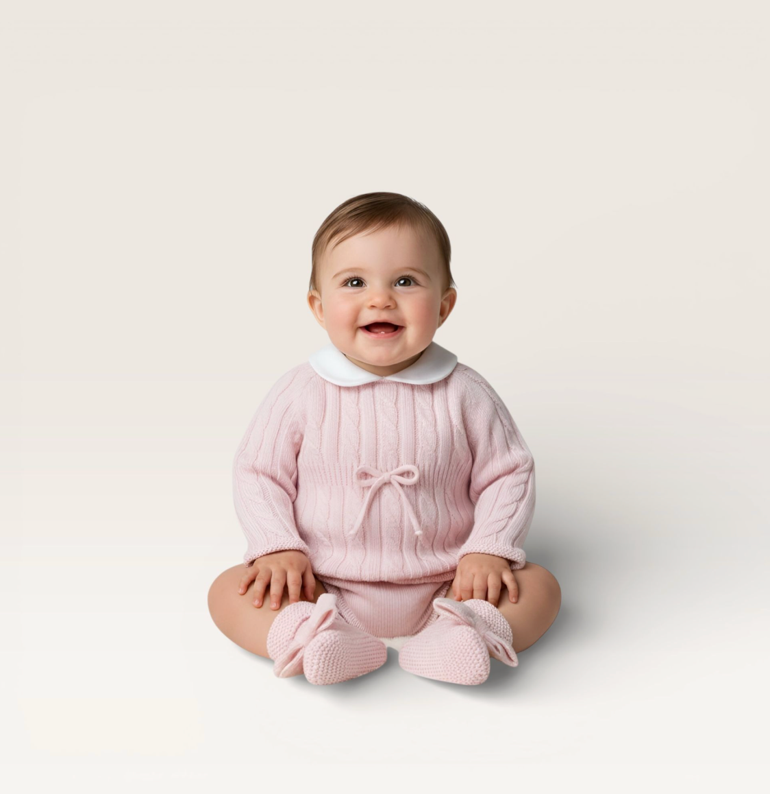 Mi Lucero Cable Bubble with Baby Collar Pink